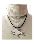 Large Sterling Silver Permit Necklace